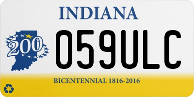 IN license plate 059ULC