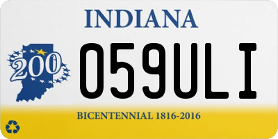 IN license plate 059ULI
