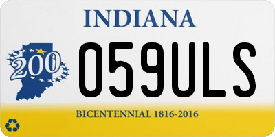 IN license plate 059ULS