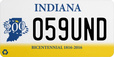 IN license plate 059UND