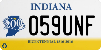 IN license plate 059UNF