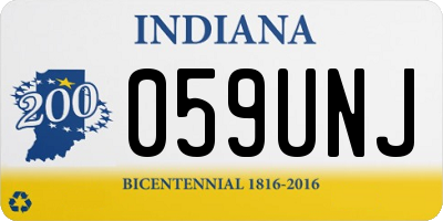 IN license plate 059UNJ