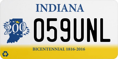 IN license plate 059UNL