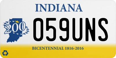 IN license plate 059UNS