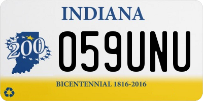 IN license plate 059UNU
