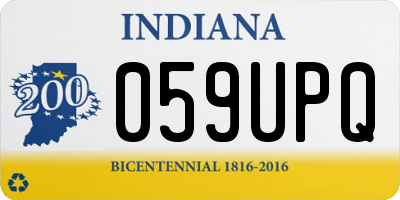 IN license plate 059UPQ