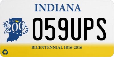IN license plate 059UPS