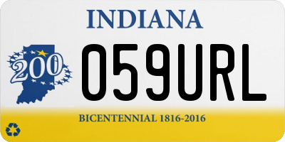 IN license plate 059URL