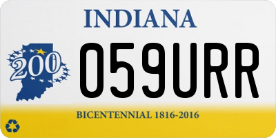 IN license plate 059URR