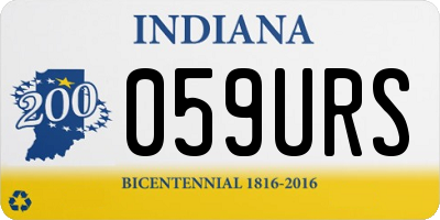 IN license plate 059URS