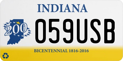 IN license plate 059USB