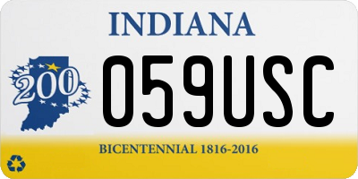 IN license plate 059USC