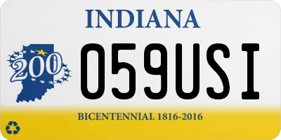 IN license plate 059USI