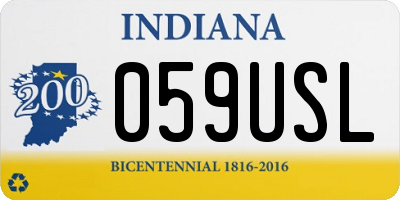 IN license plate 059USL