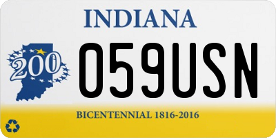 IN license plate 059USN