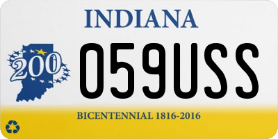 IN license plate 059USS