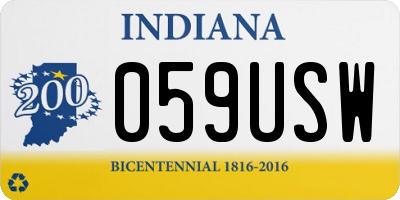 IN license plate 059USW