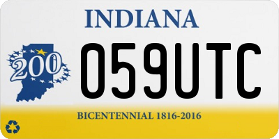 IN license plate 059UTC
