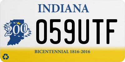 IN license plate 059UTF