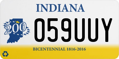 IN license plate 059UUY