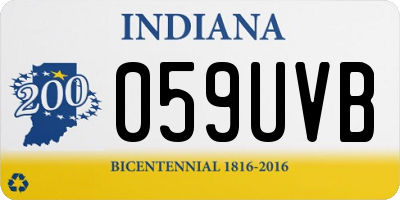 IN license plate 059UVB