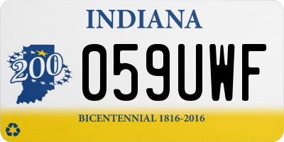 IN license plate 059UWF