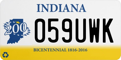 IN license plate 059UWK