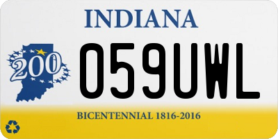 IN license plate 059UWL
