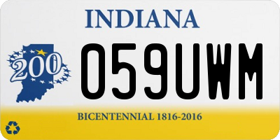 IN license plate 059UWM