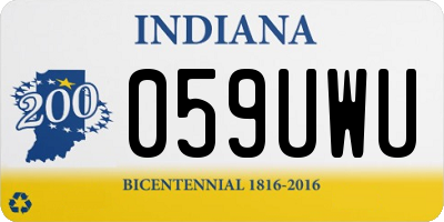 IN license plate 059UWU