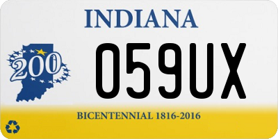 IN license plate 059UX