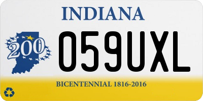 IN license plate 059UXL