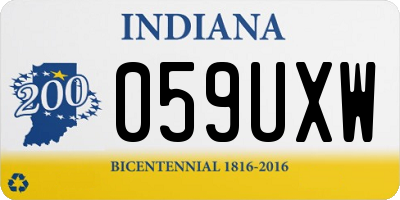 IN license plate 059UXW