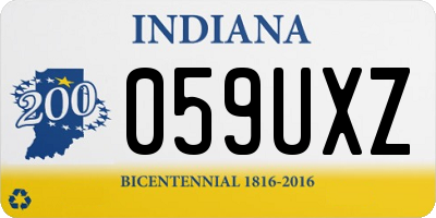 IN license plate 059UXZ