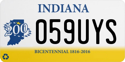 IN license plate 059UYS