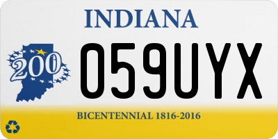 IN license plate 059UYX