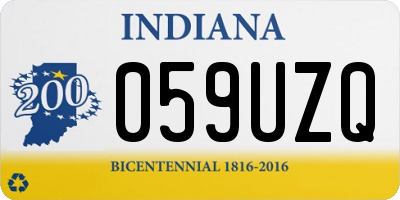 IN license plate 059UZQ