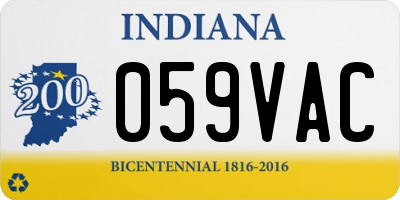 IN license plate 059VAC
