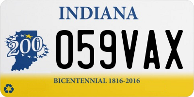 IN license plate 059VAX