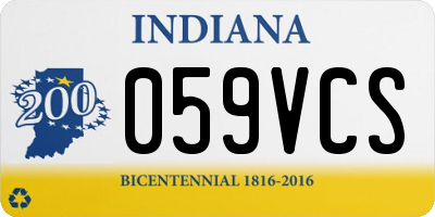 IN license plate 059VCS