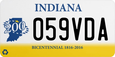 IN license plate 059VDA