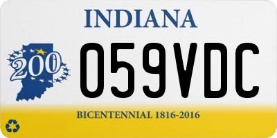 IN license plate 059VDC