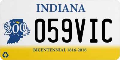 IN license plate 059VIC