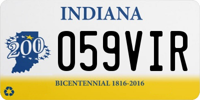 IN license plate 059VIR
