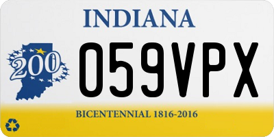 IN license plate 059VPX