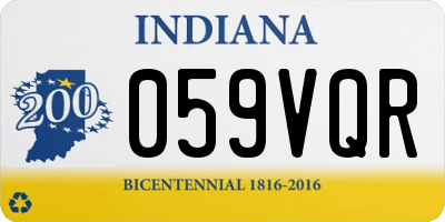 IN license plate 059VQR
