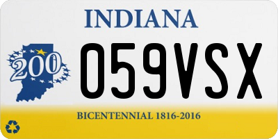 IN license plate 059VSX