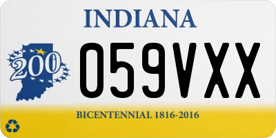 IN license plate 059VXX