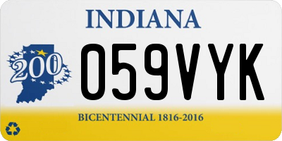 IN license plate 059VYK