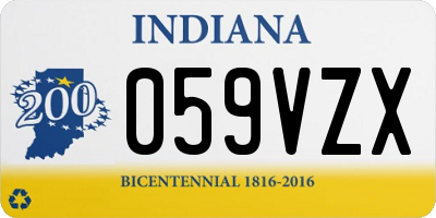 IN license plate 059VZX